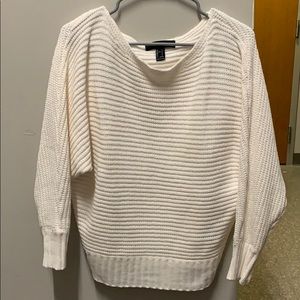 white chenille sweater